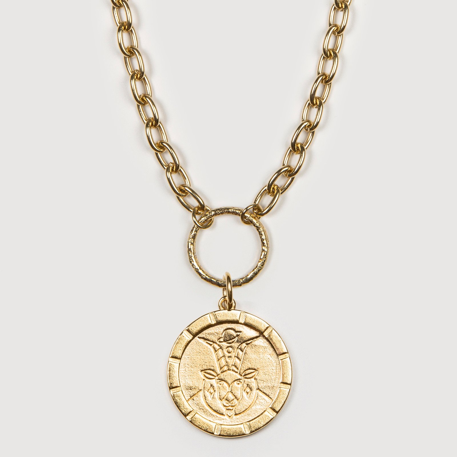 collaret cadena or medalla gran Capricornio Medalla oro grande